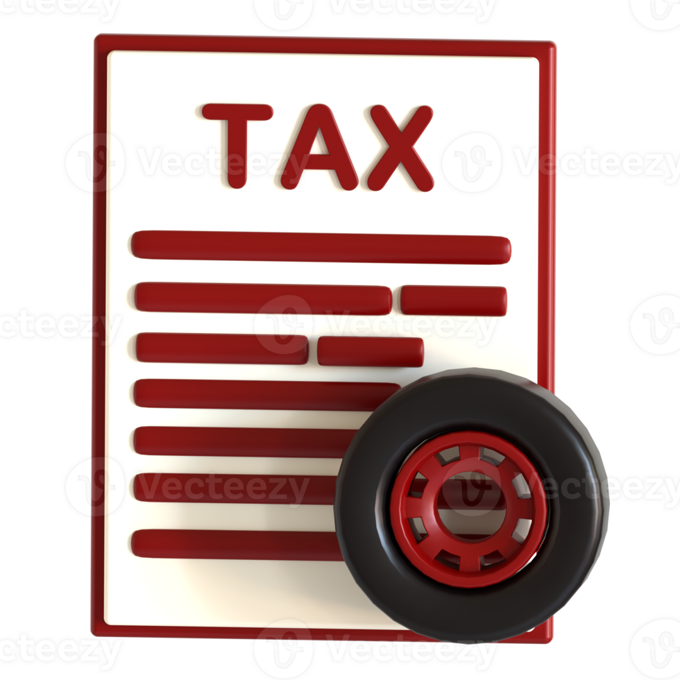 Tax form with a wheel and a red line png