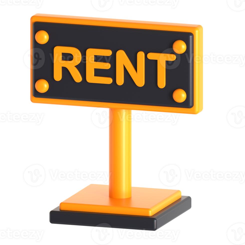 A sign that says rent on it png