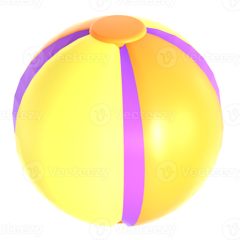 A yellow and purple beach ball with a purple stripe png