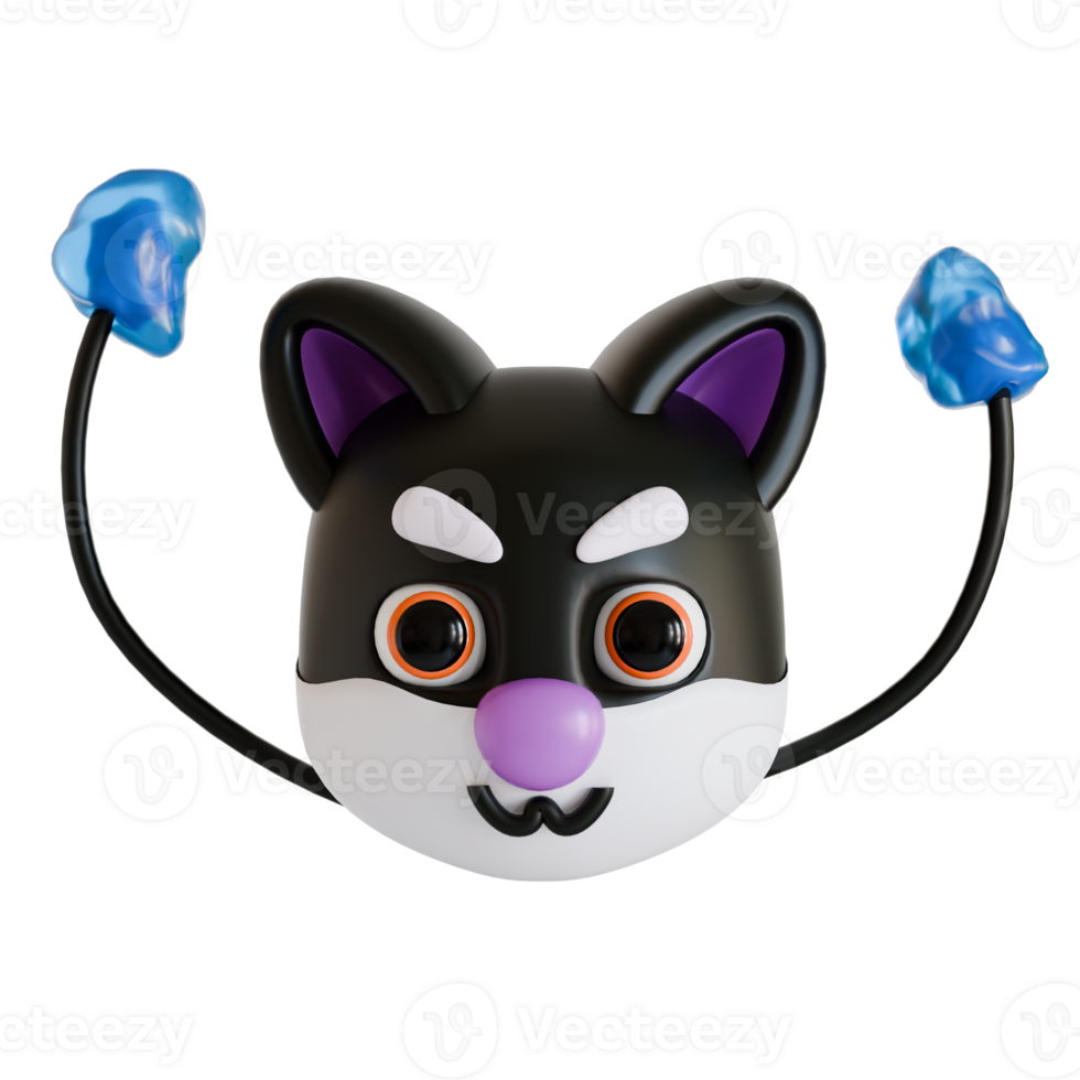 A black and white cat with blue eyes png