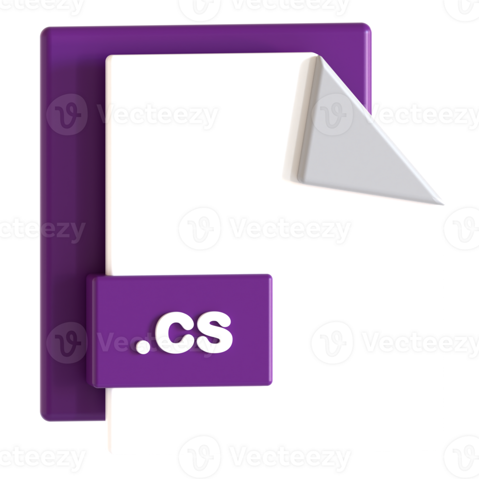 A purple file folder with the word cs on it png