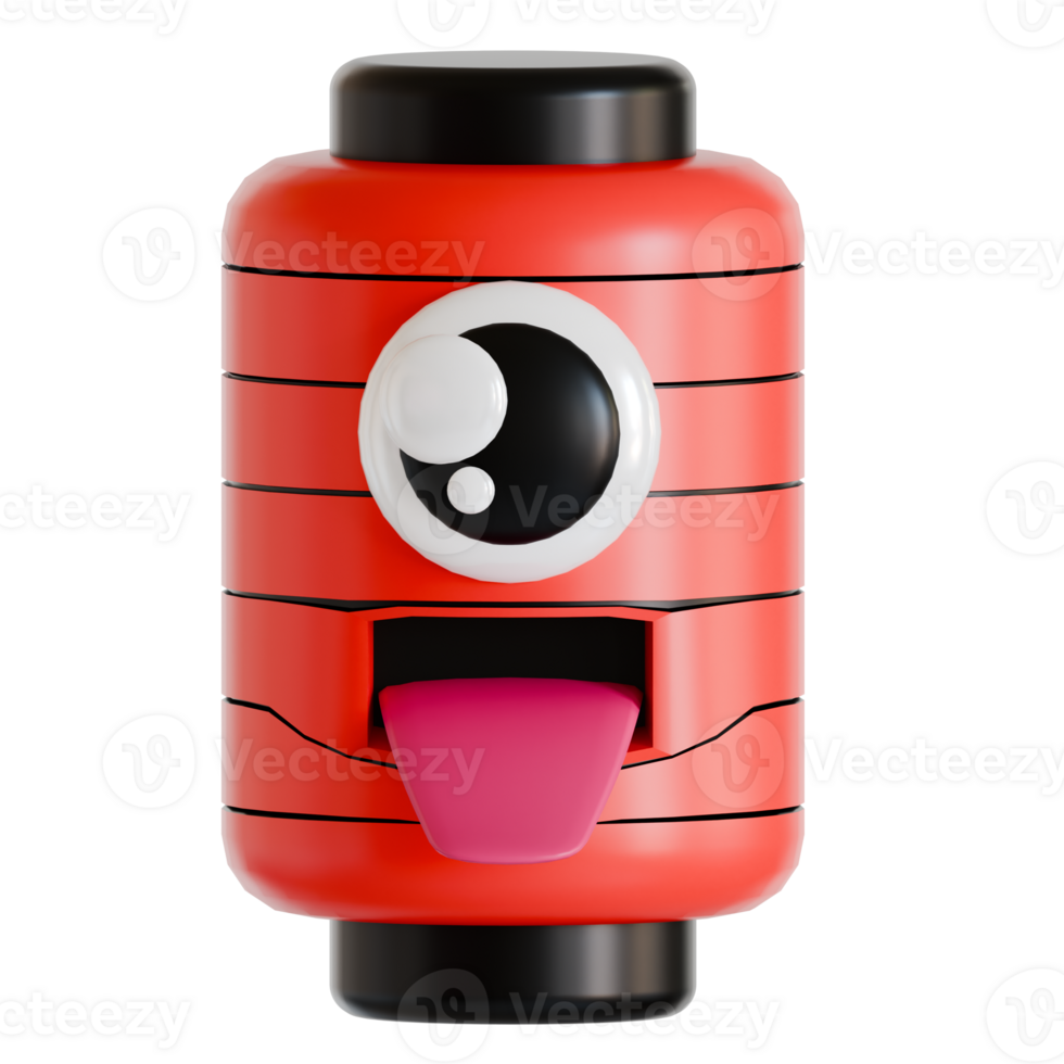 A red and black toy with a big eye png