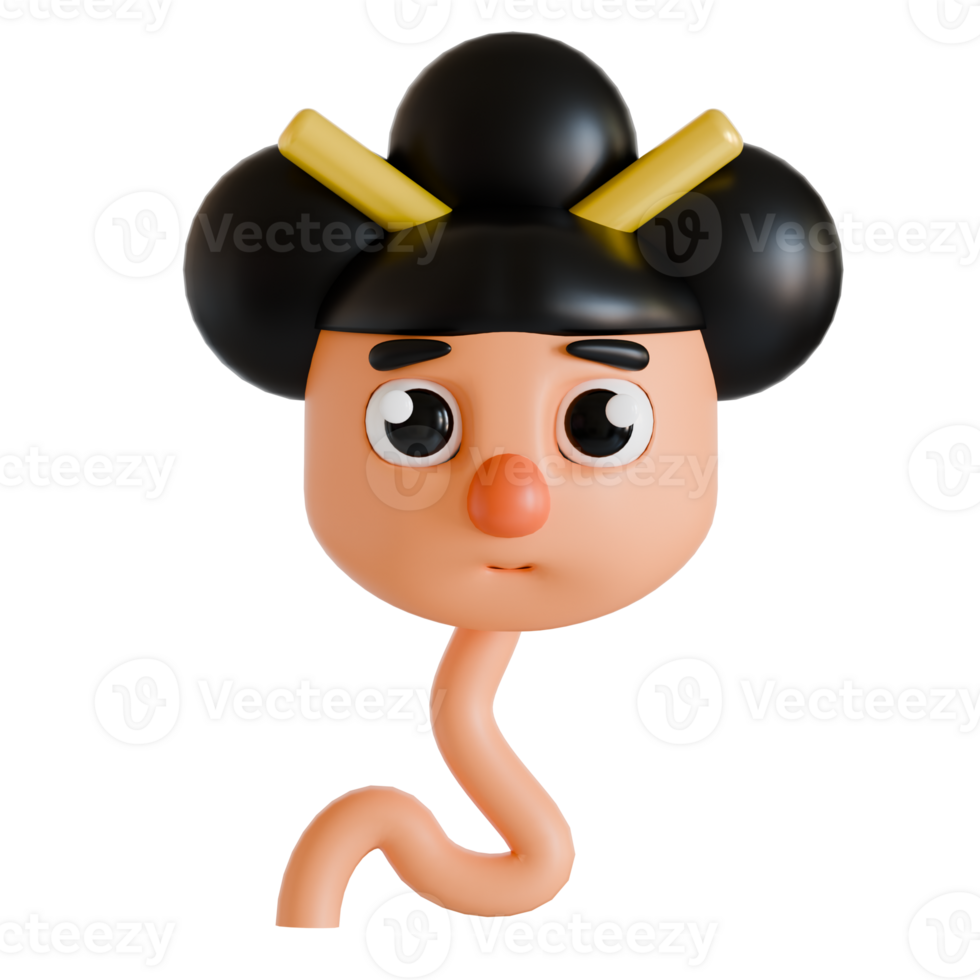 A cartoon character with a long black hair png