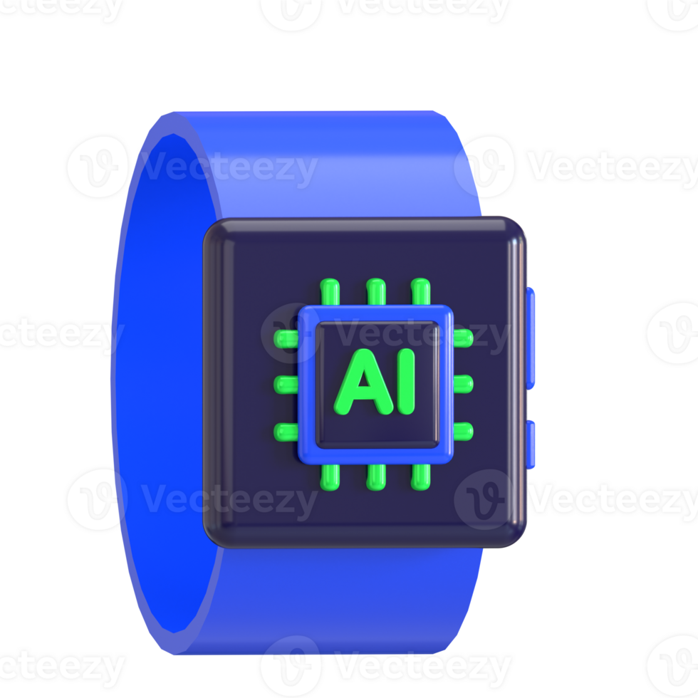 A blue and green watch with the word ai on it png