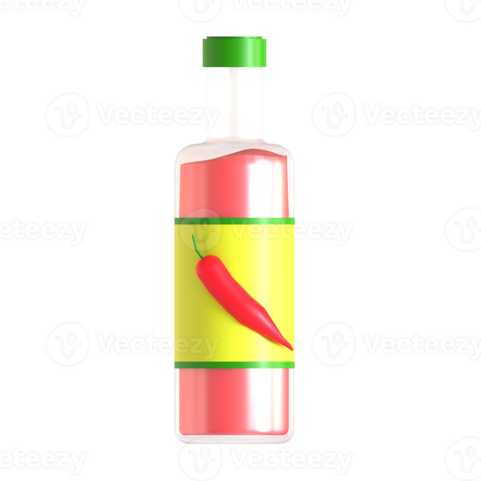 A bottle of hot sauce with a chili pepper on it png