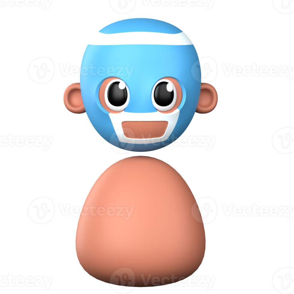 A cartoon character wearing a blue mask png