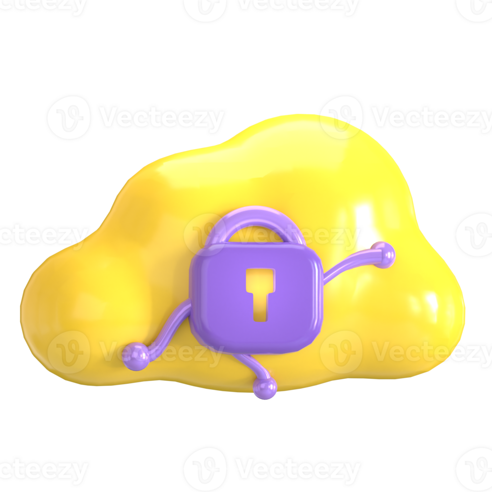 A purple cloud with a lock on it png