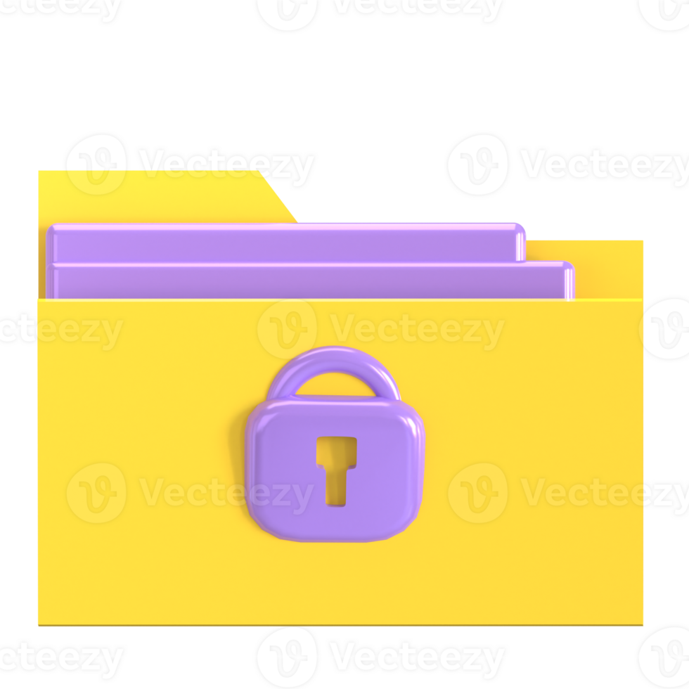 A purple folder with a lock on it png
