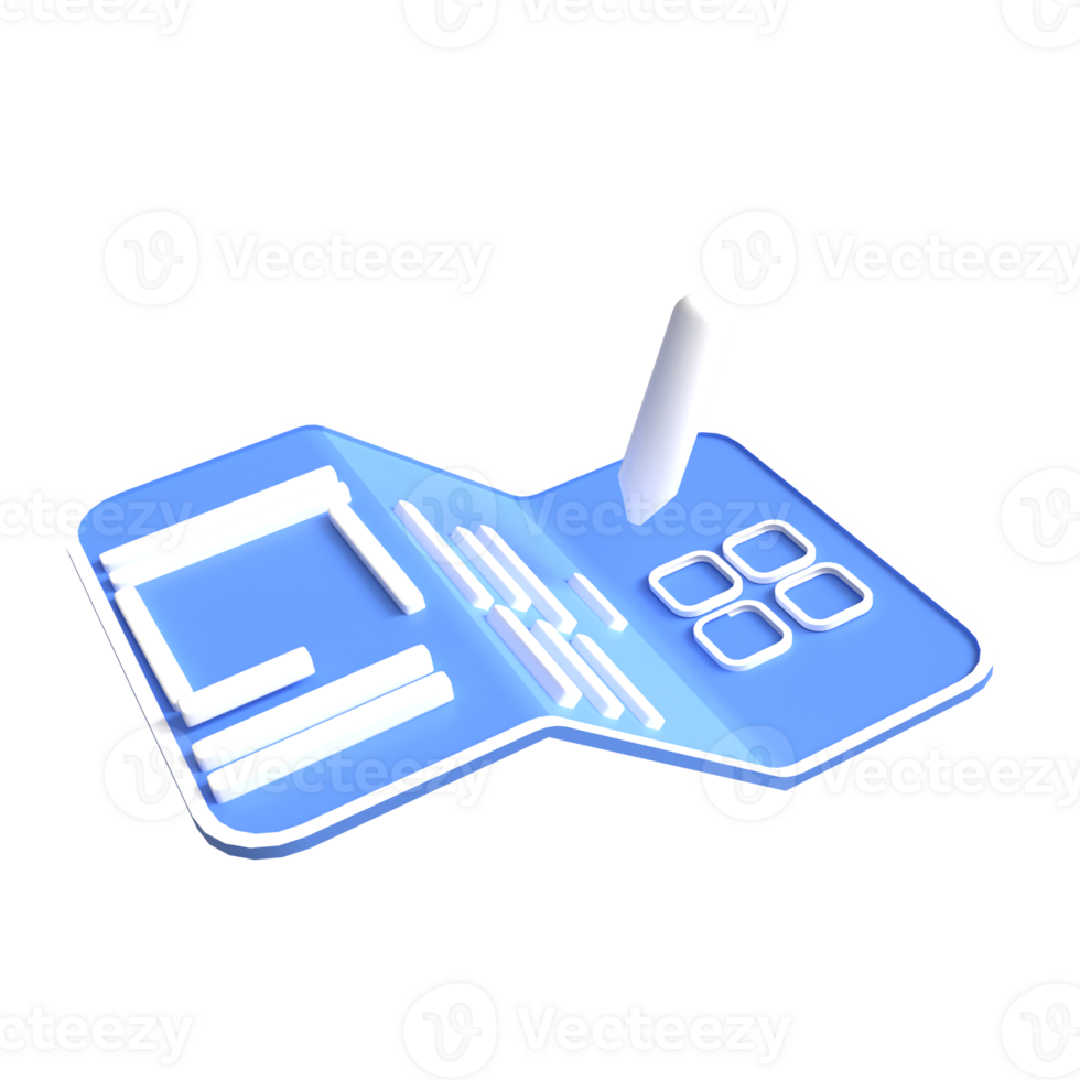A blue wallet with a pen and a phone png