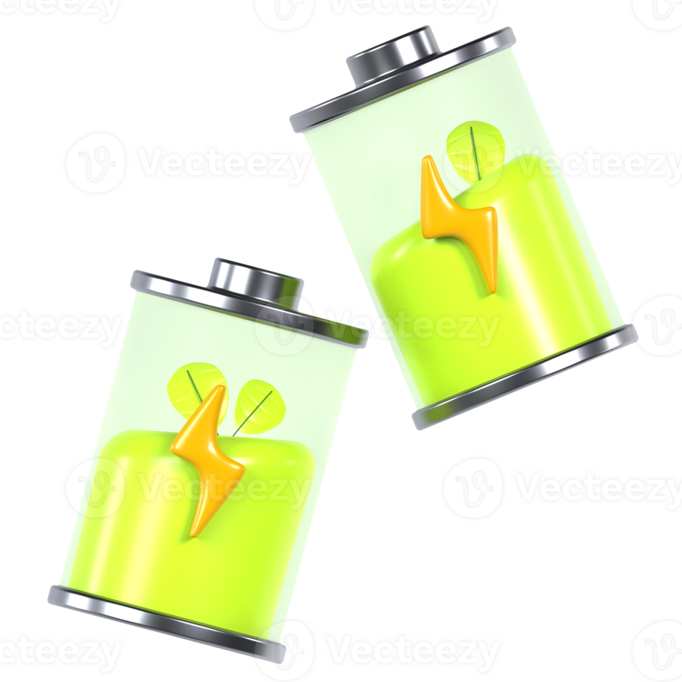 Two battery packs with yellow and green batteries png