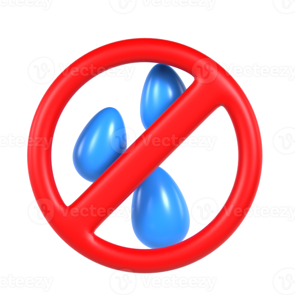 No water drop sign on black background png