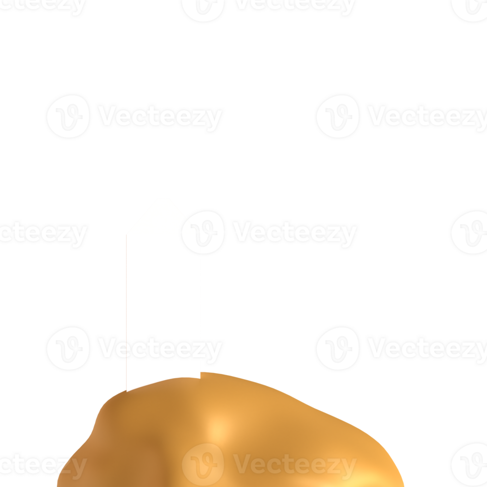 A gold rock with a white crystal on top png