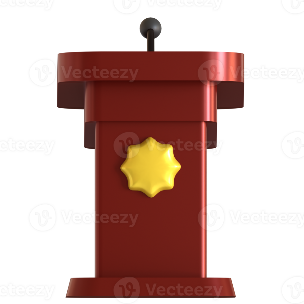 A podium with a star on top and a microphone png