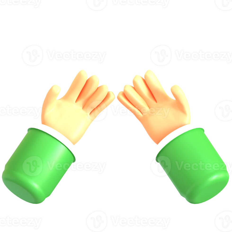 Two green hands with one holding up a green object png
