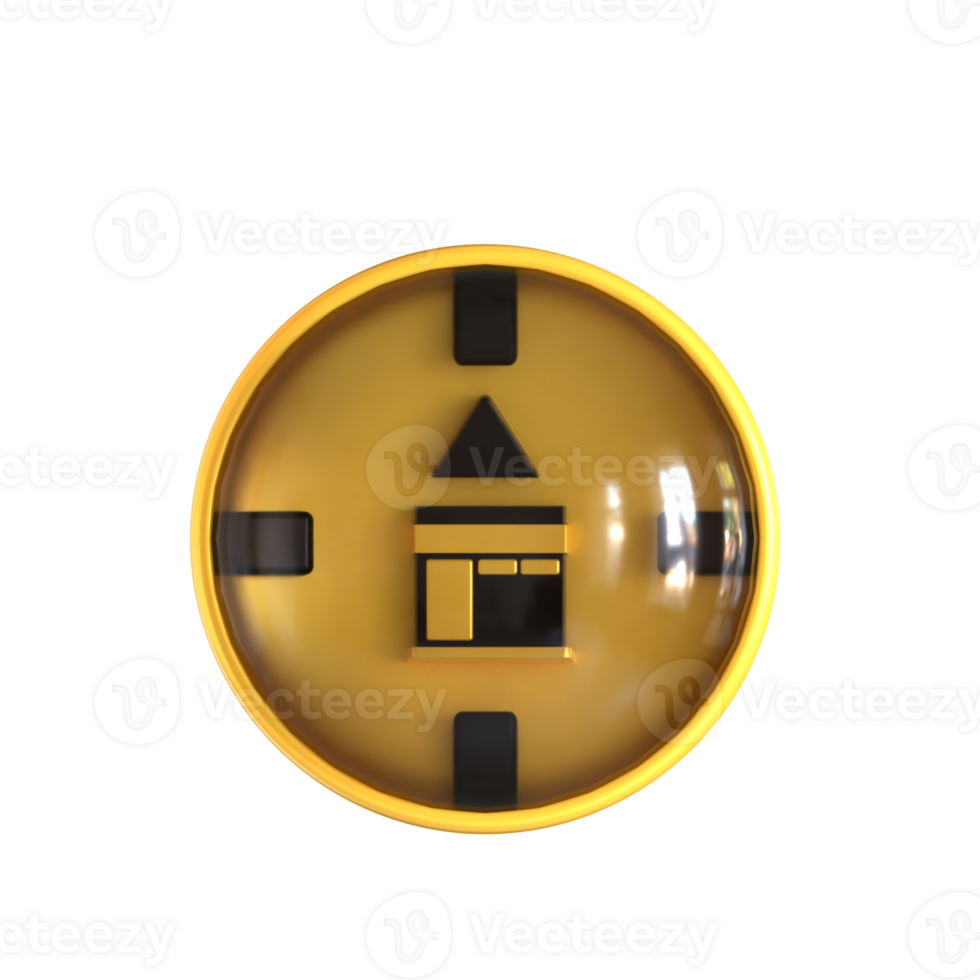 A yellow and black button with a black arrow png