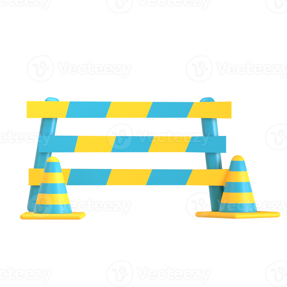 A barrier with cones and a barrier png