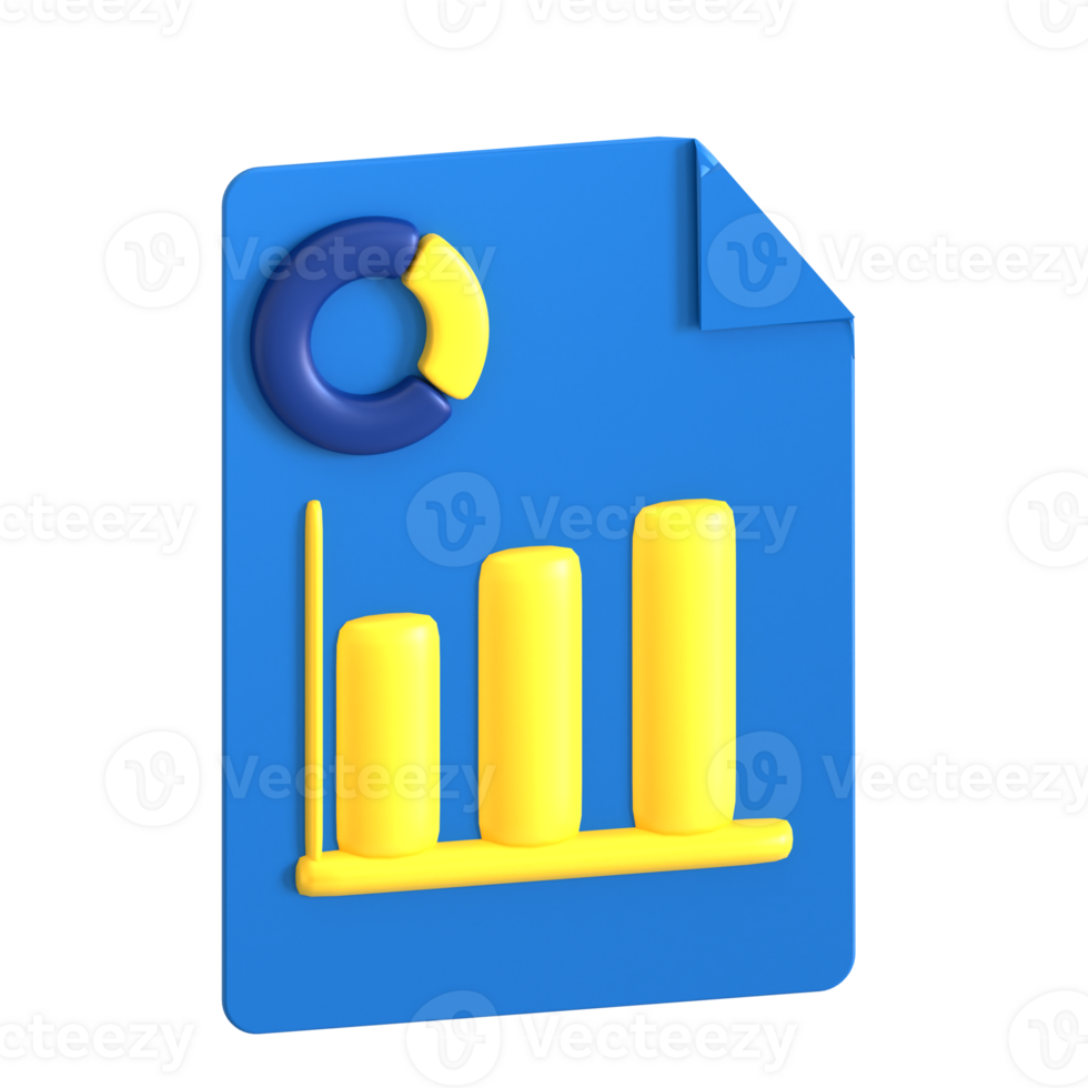 A blue folder with a yellow bar chart on it png
