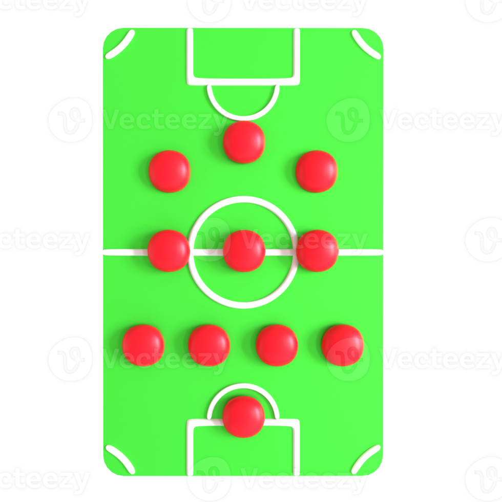 A soccer field with red balls on it png