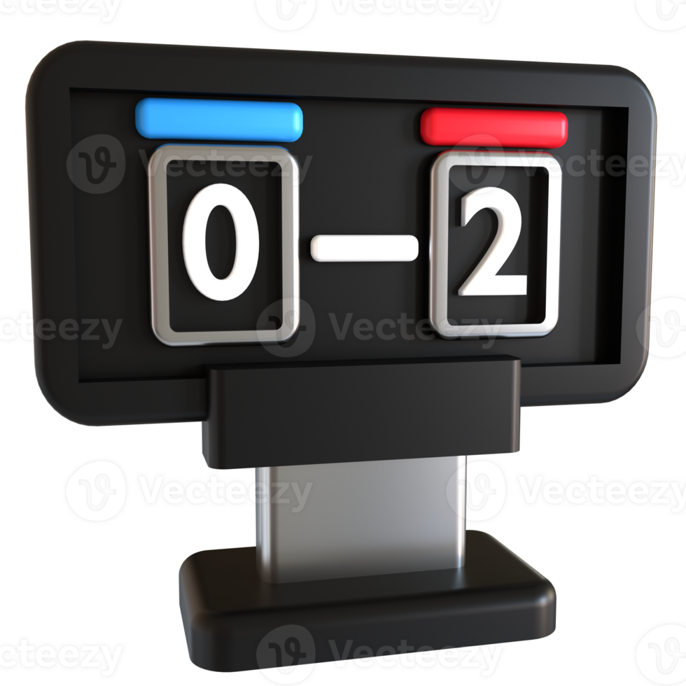 A black and red electronic scoreboard with two numbers png
