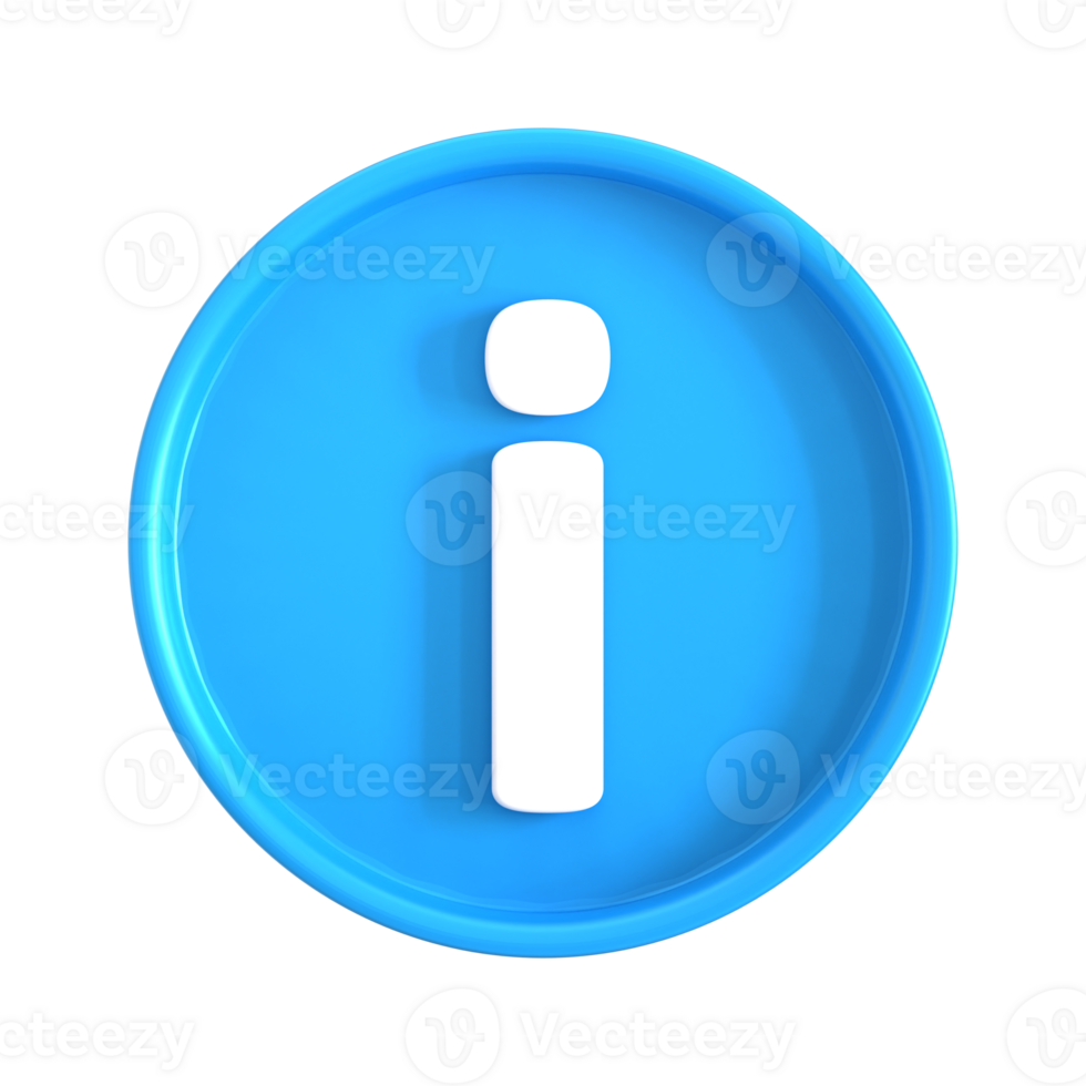 A blue button with the word i on it png