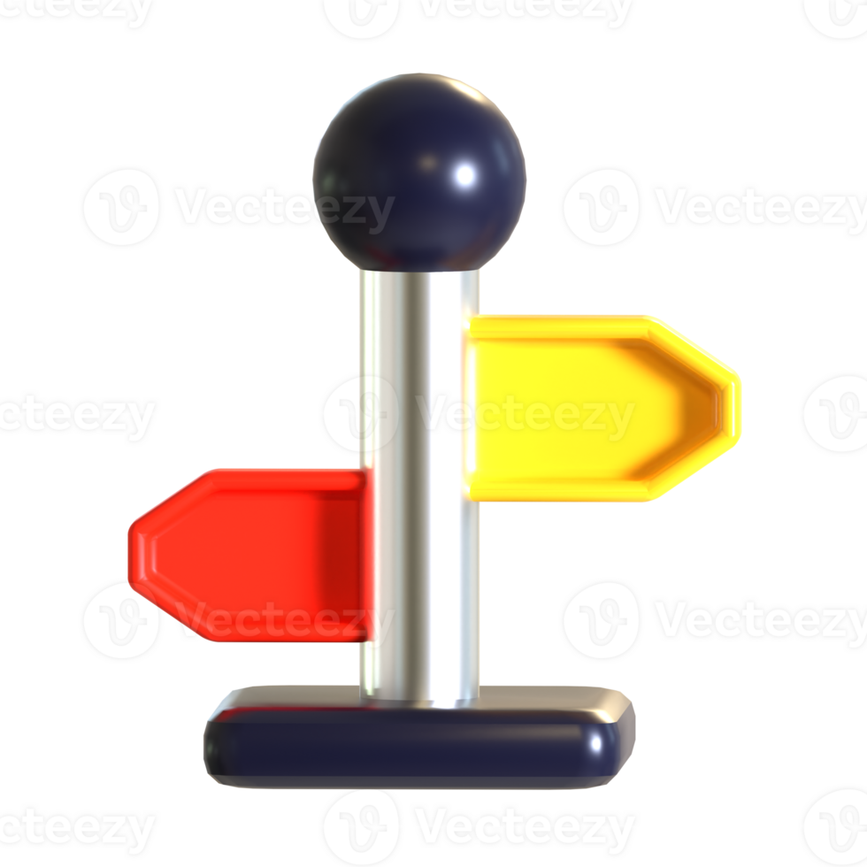 A toy road sign with two arrows pointing in different directions png