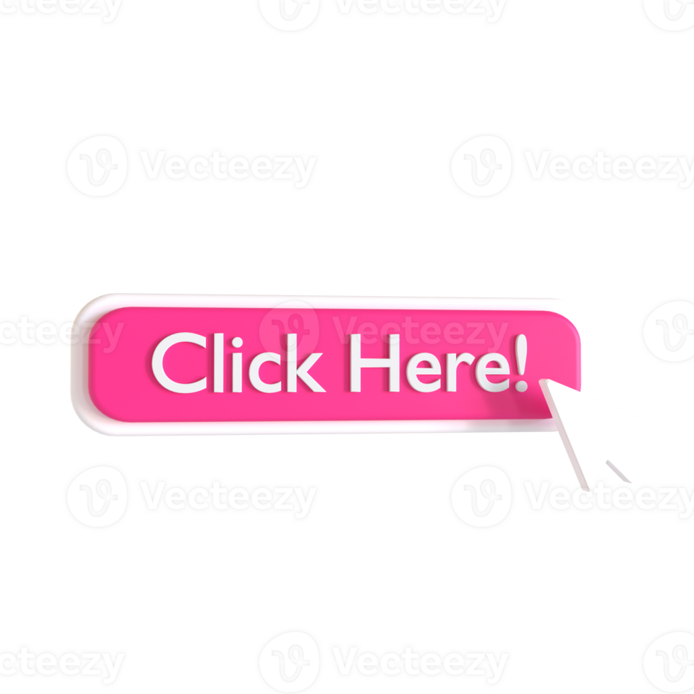 A pink button with a white arrow pointing to click here png