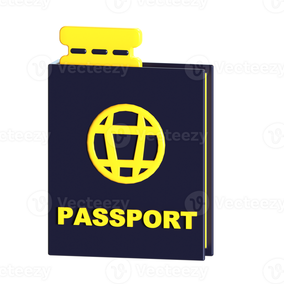 Passport icon with yellow border png