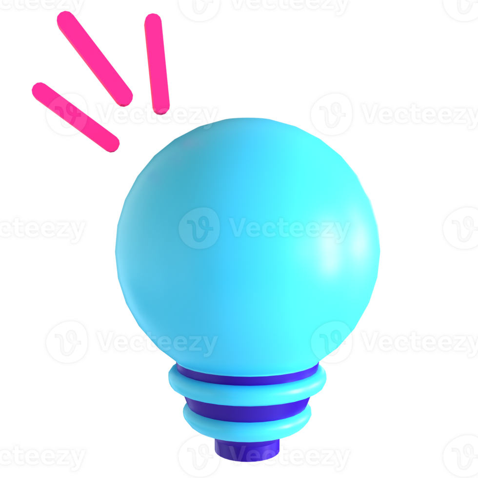 A light bulb with a pink and blue light png