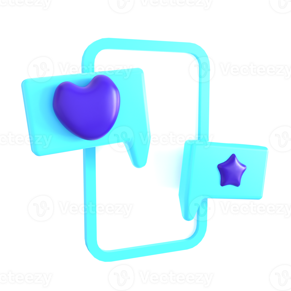 A phone with a blue heart and a purple star png
