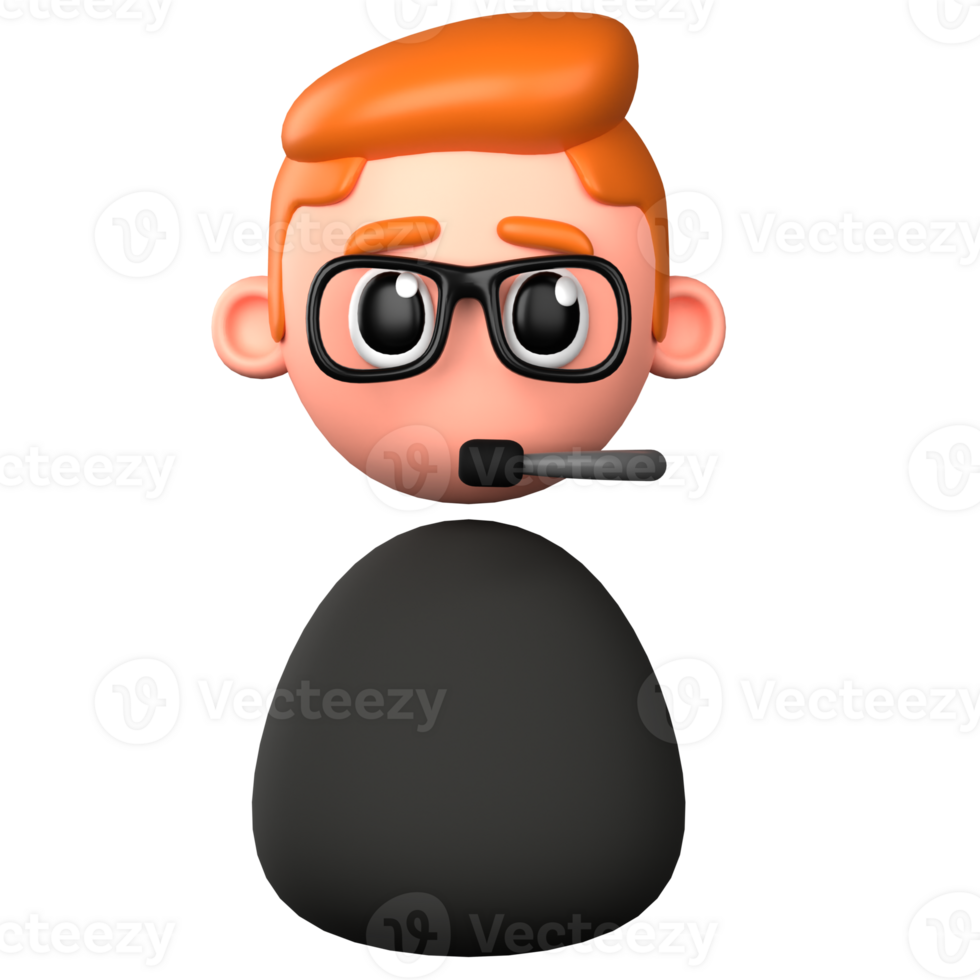 A cartoon character with glasses and a microphone png