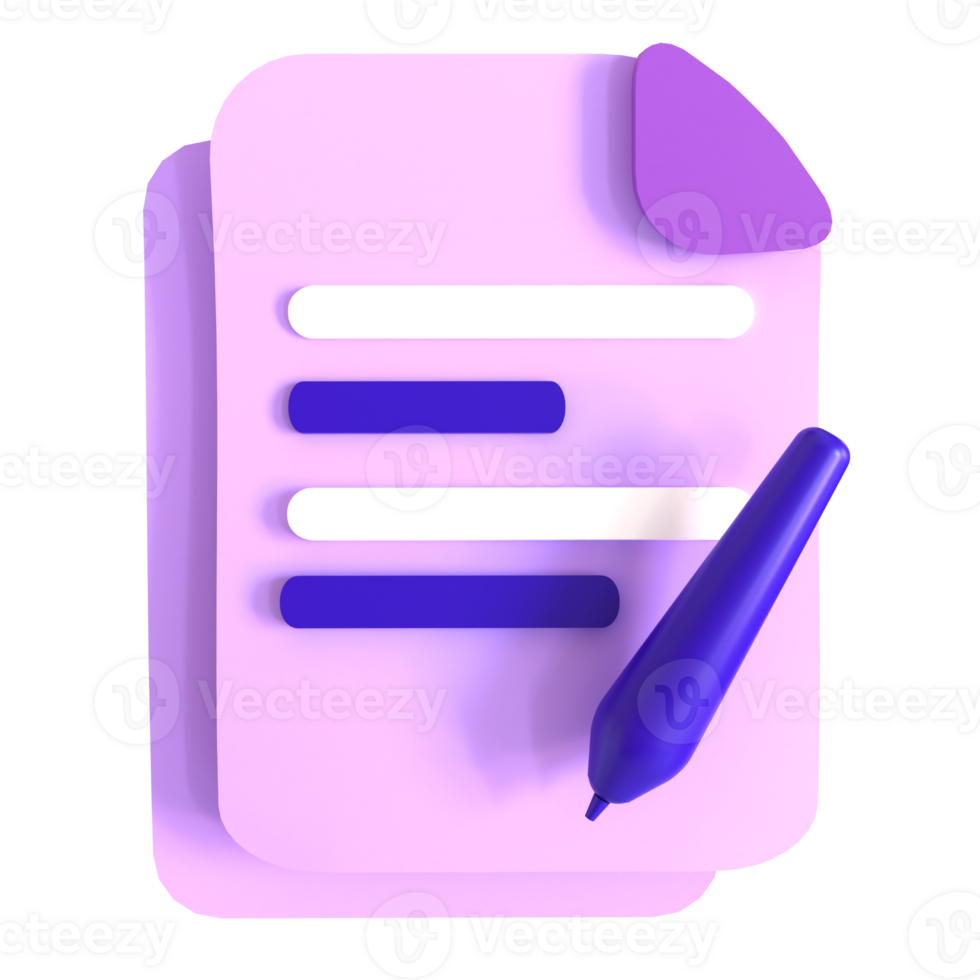 A purple pen and paper with a purple line png