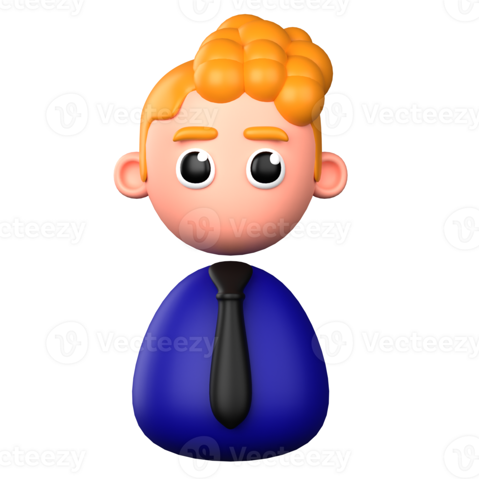A cartoon man with a tie on his head png