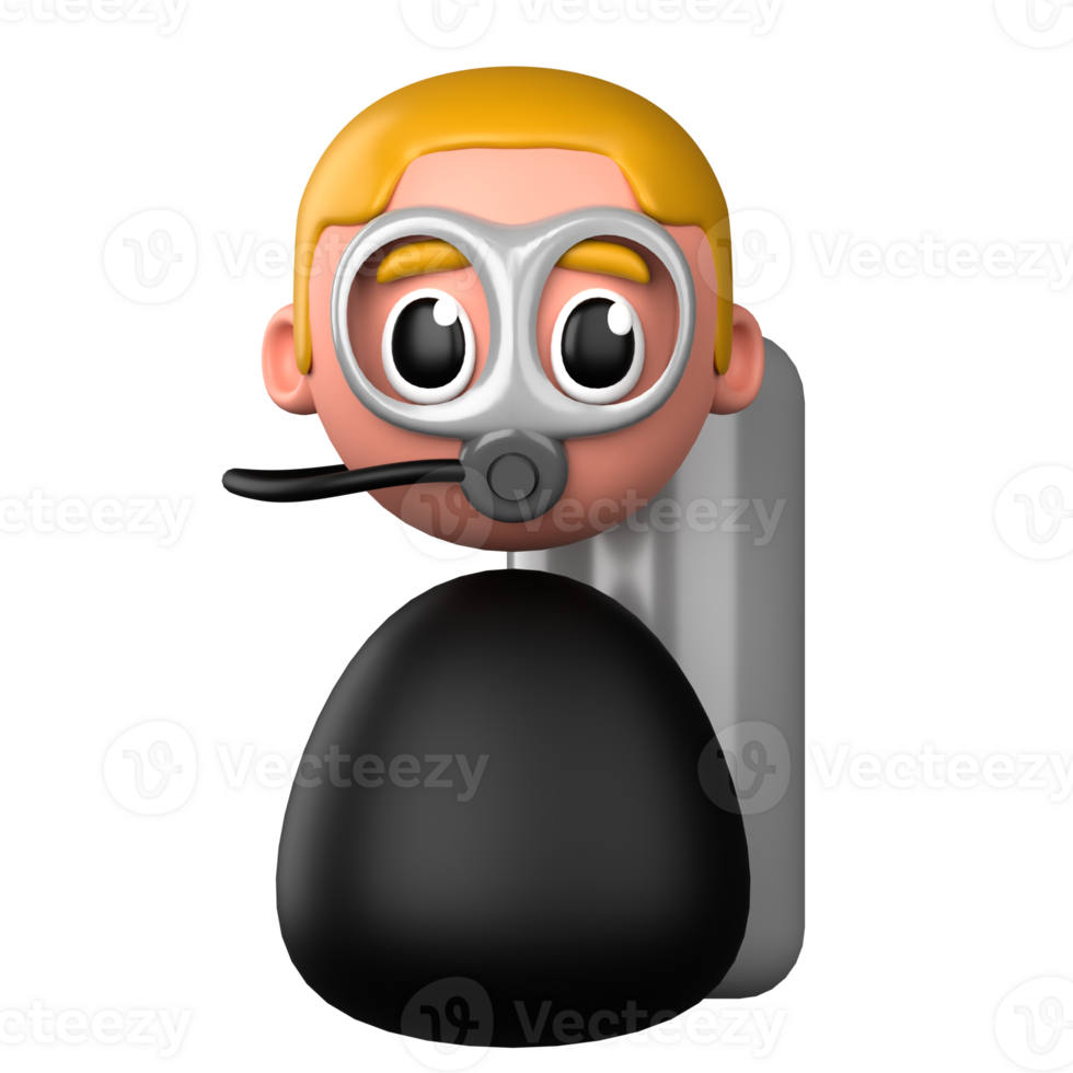 A cartoon man with a mask on his face png