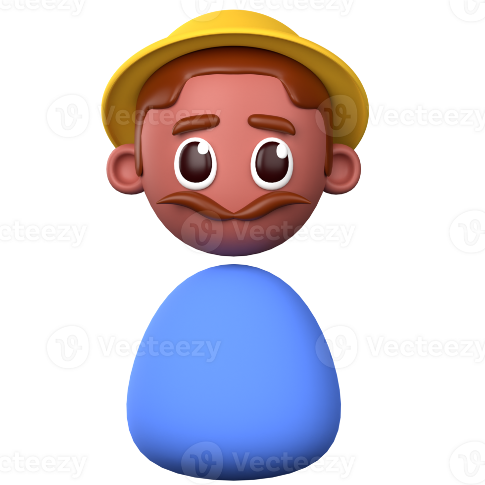 A cartoon man with a hat on his head png