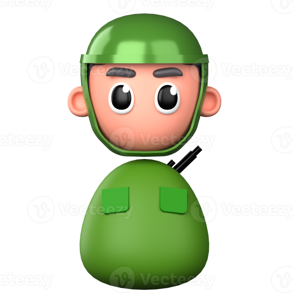A cartoon soldier with a green helmet png