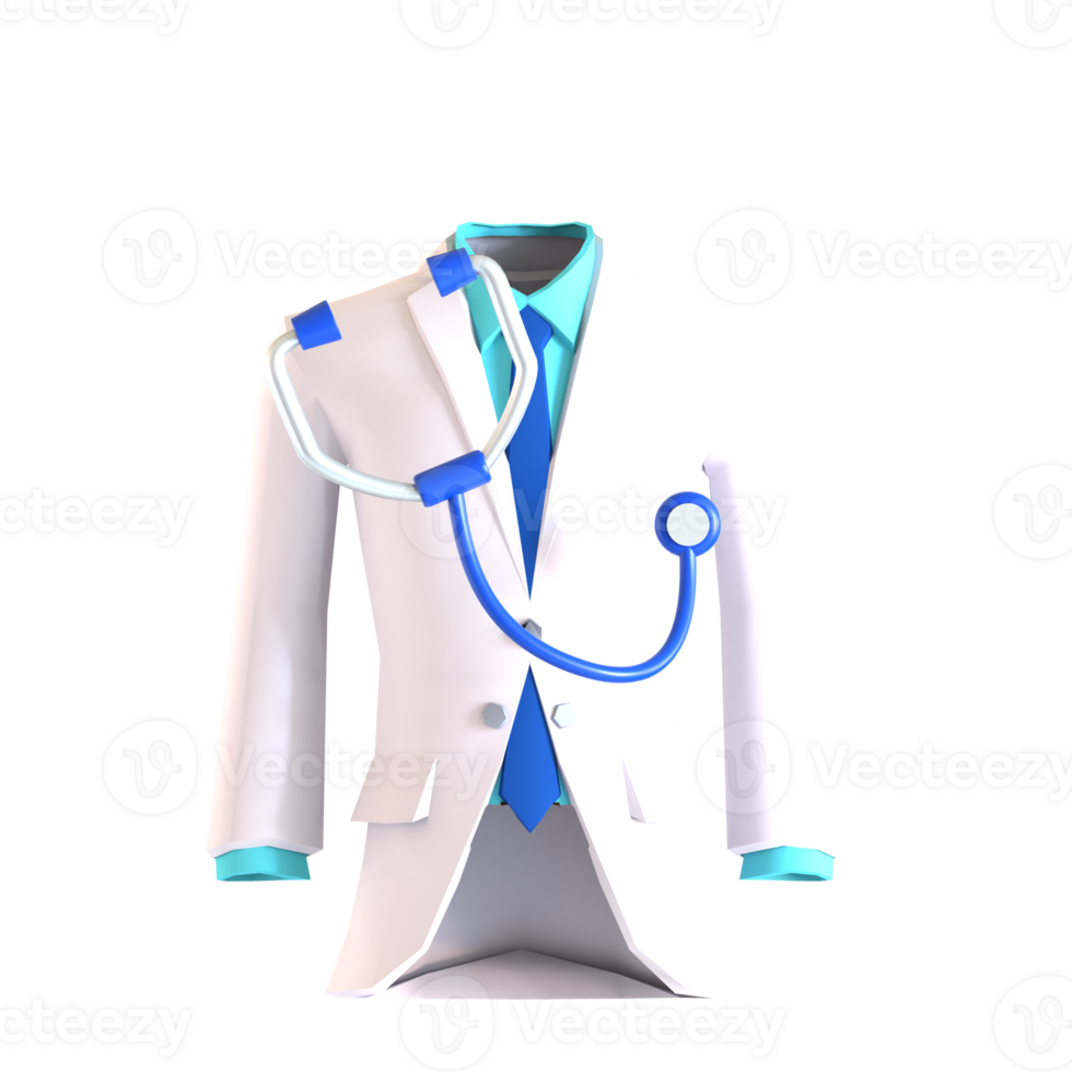 A doctor's coat and tie with a stethoscope png