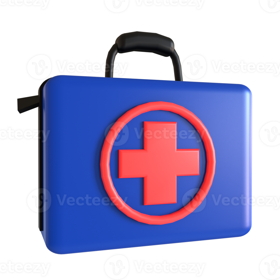 A blue briefcase with a red cross on it png
