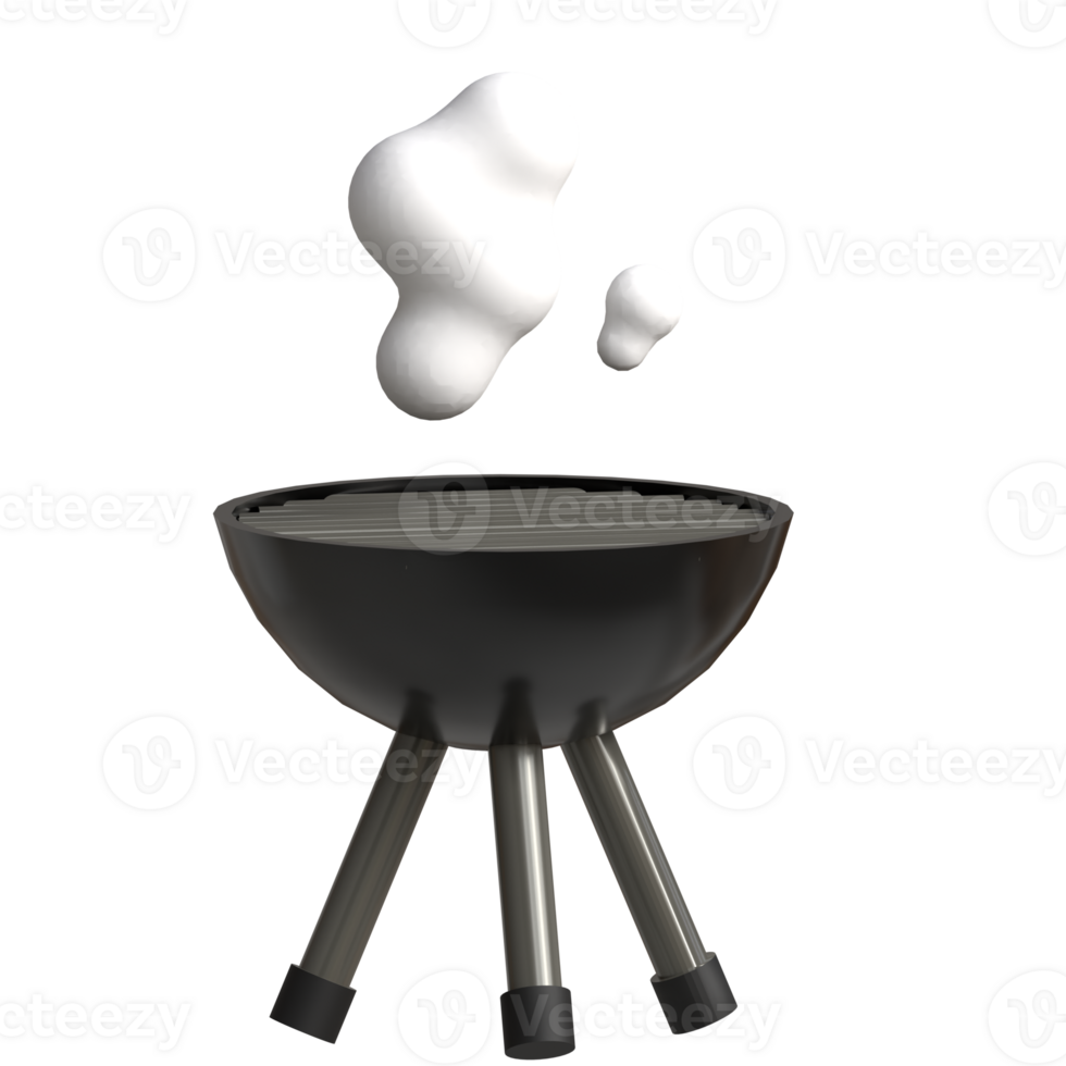 A grill with a white cloud coming out of it png