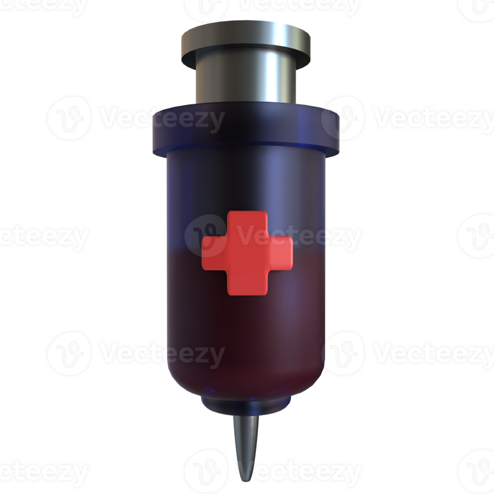 A medical syringe with a red cross on it png