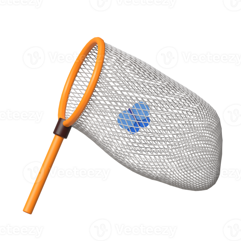 A net with a blue ball in it png