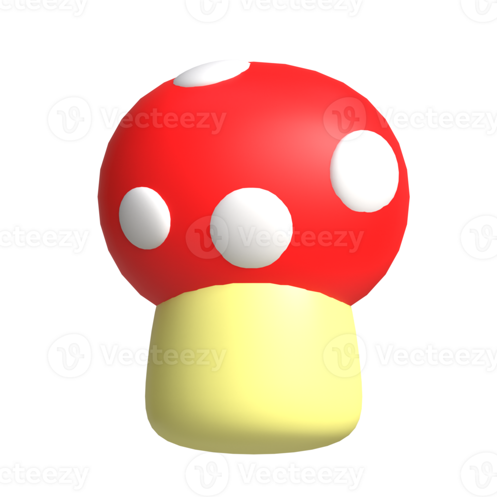 A red mushroom with white polka dots png