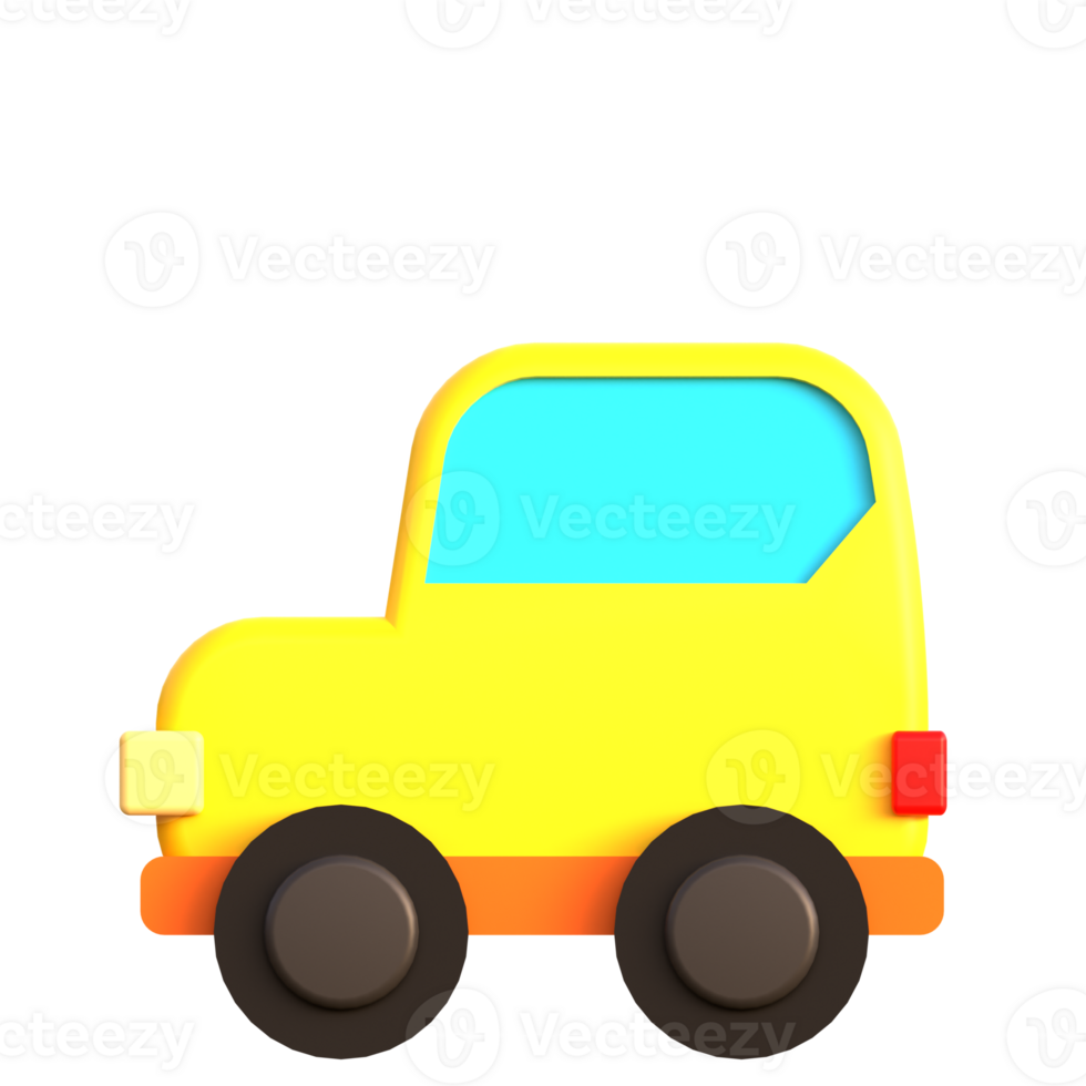 A yellow toy car on a black background png