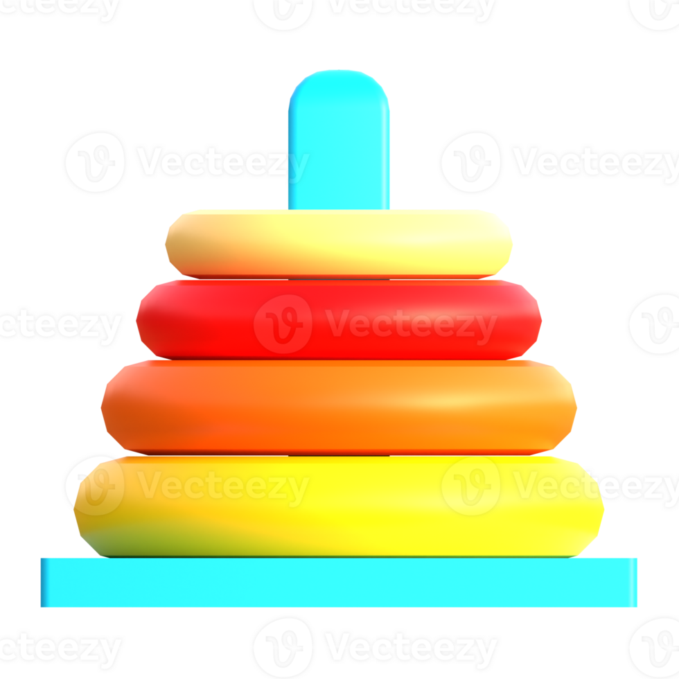 A stack of colorful rings on a black background png
