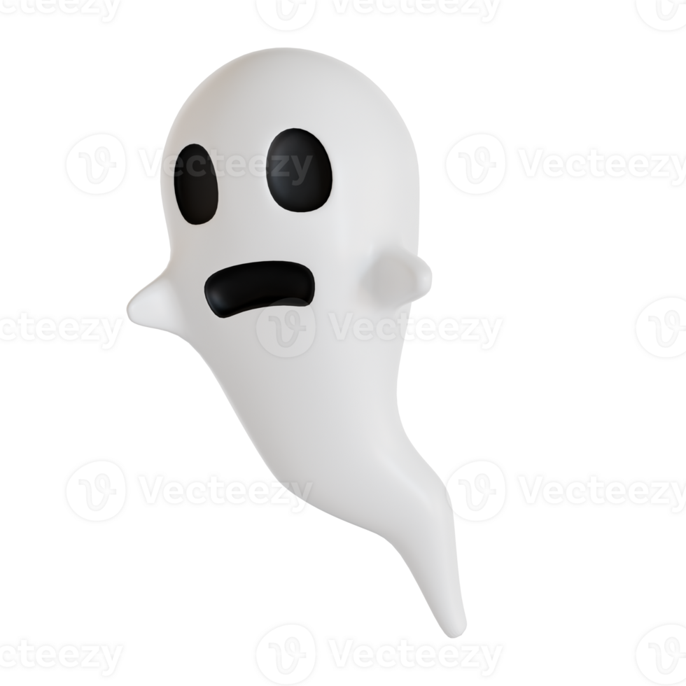 A ghost with a sad expression on its face png