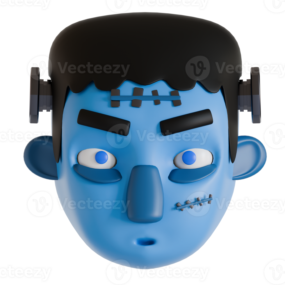 A blue and black cartoon face with a blue nose png