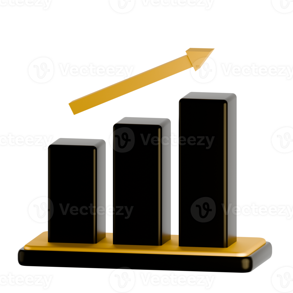 A graph with an arrow going up png