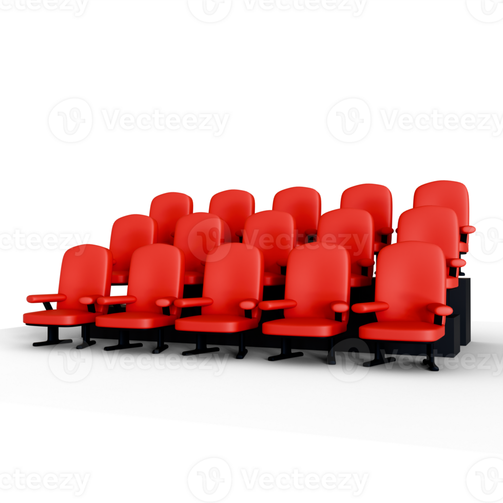 A row of red seats in an auditorium png