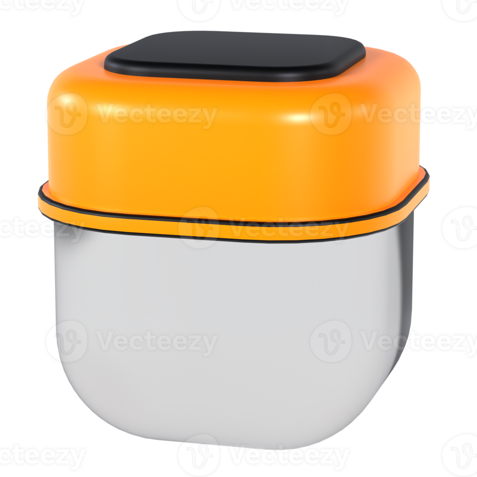 A small orange and white container with a lid png