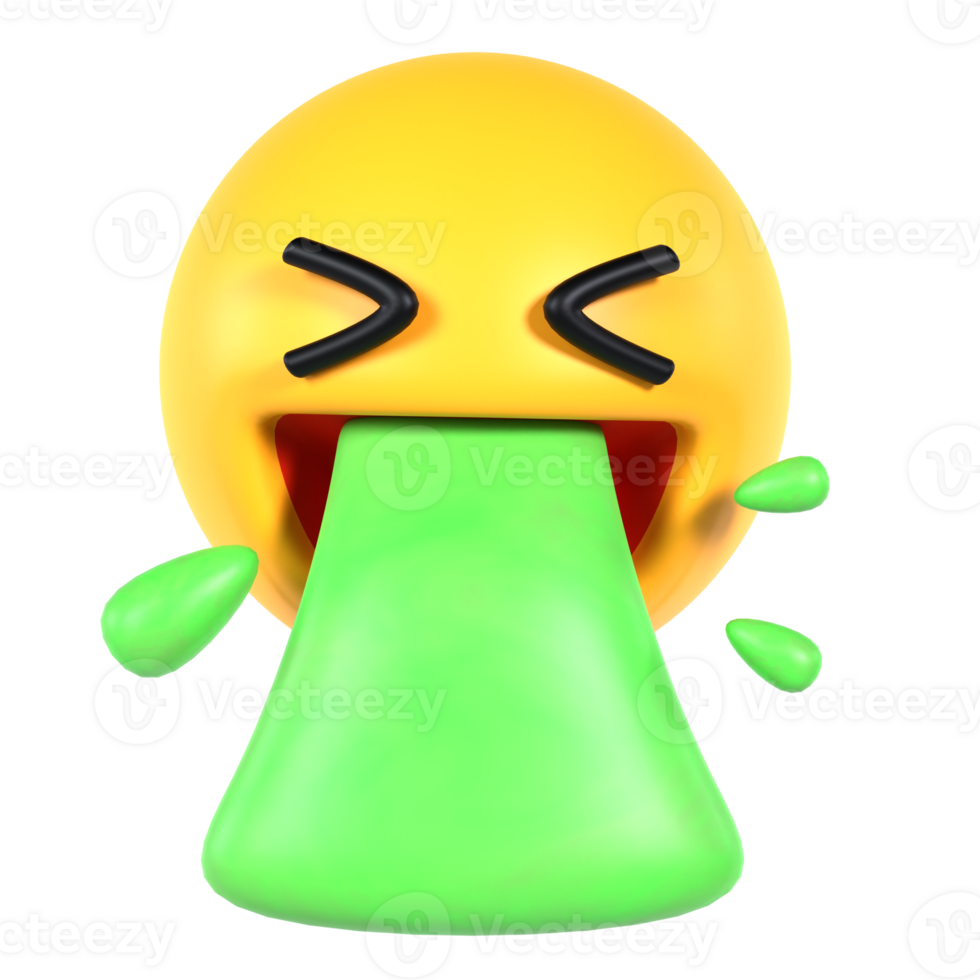 A green emoticion with a tongue sticking out png