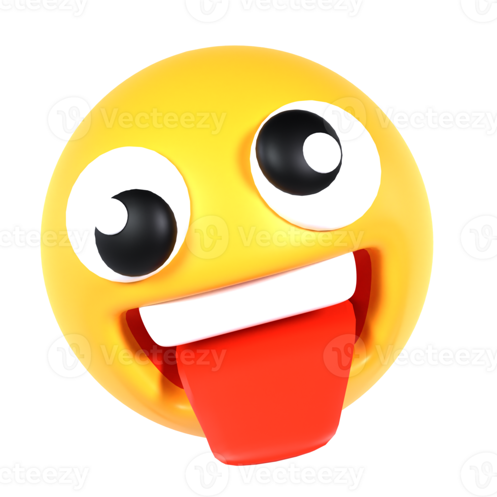 A yellow emoticion with a tongue sticking out png